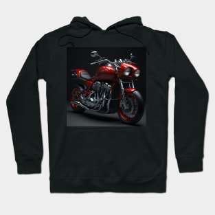 Chrome and Red Motorcycle - Sleek and Stylish Hoodie